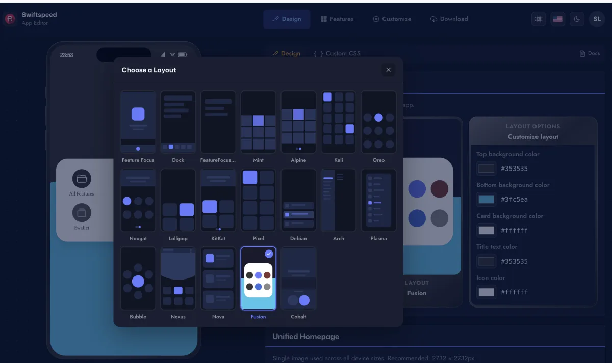 Select a layout