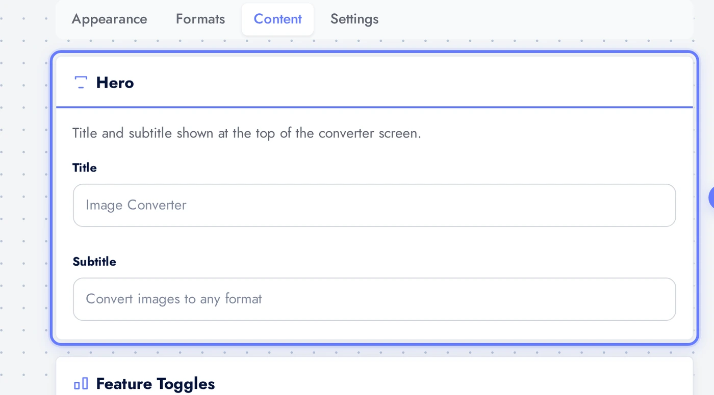 AI Image Converter Content tab Hero card