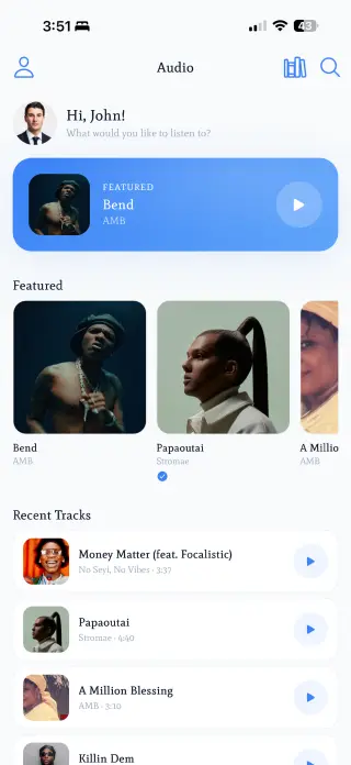 Music & Podcasts app built with Swiftspeed