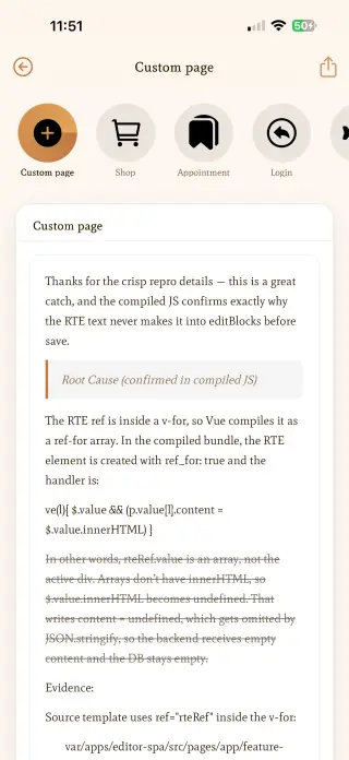 Custom Pages app built with Swiftspeed