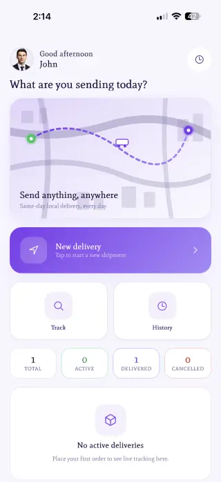 Delivery & Logistics app built with Swiftspeed