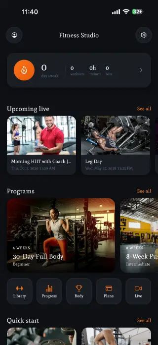 Fitness & Workouts app built with Swiftspeed