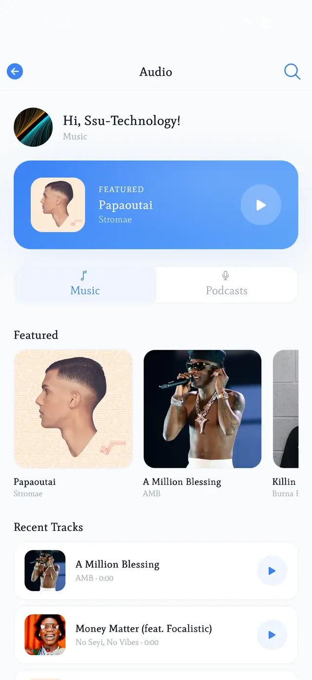 Music & Podcasts app built with Swiftspeed
