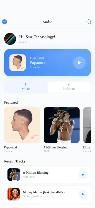 Music & Podcasts app built with Swiftspeed