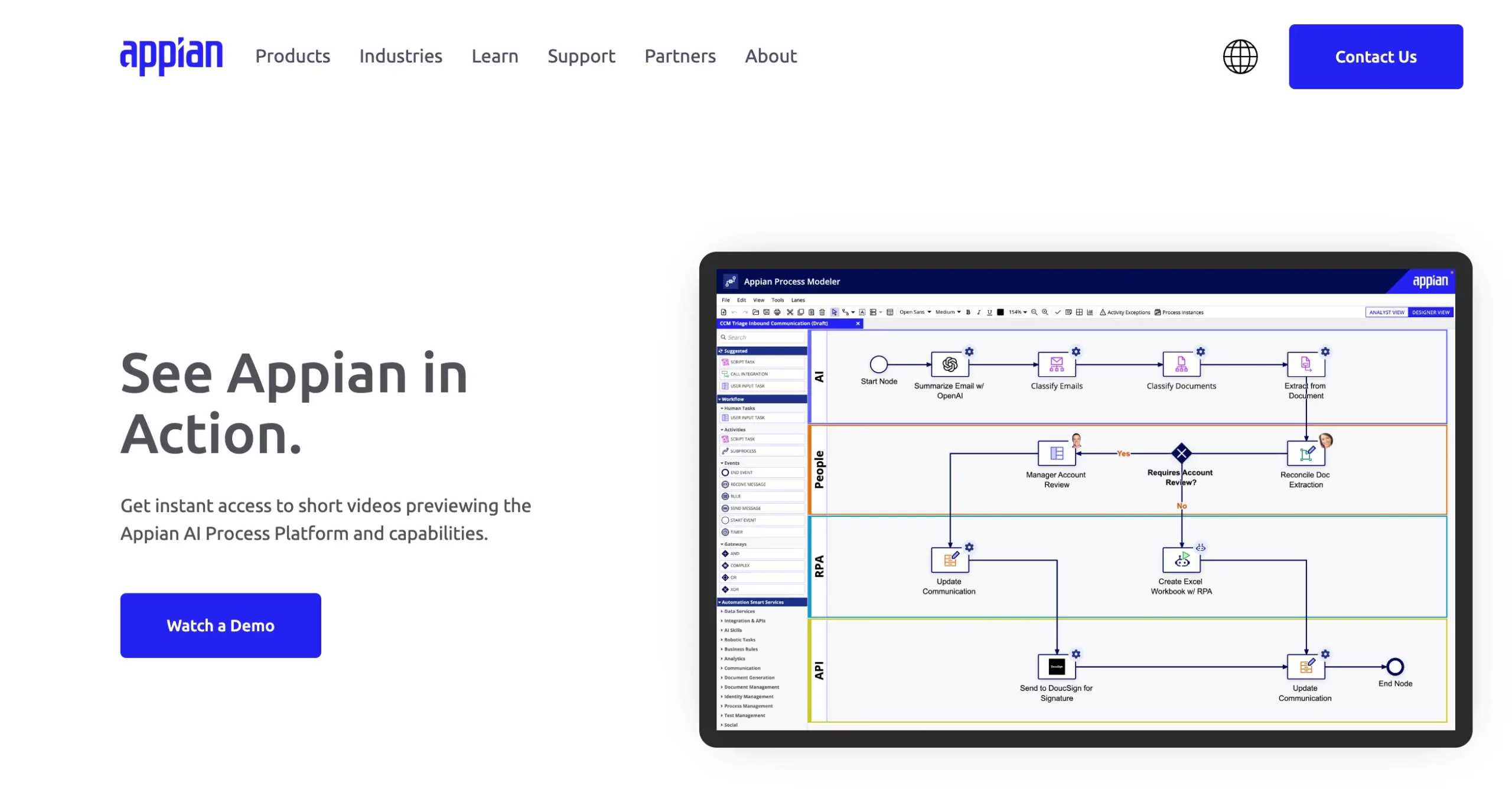 Appian no code development platform