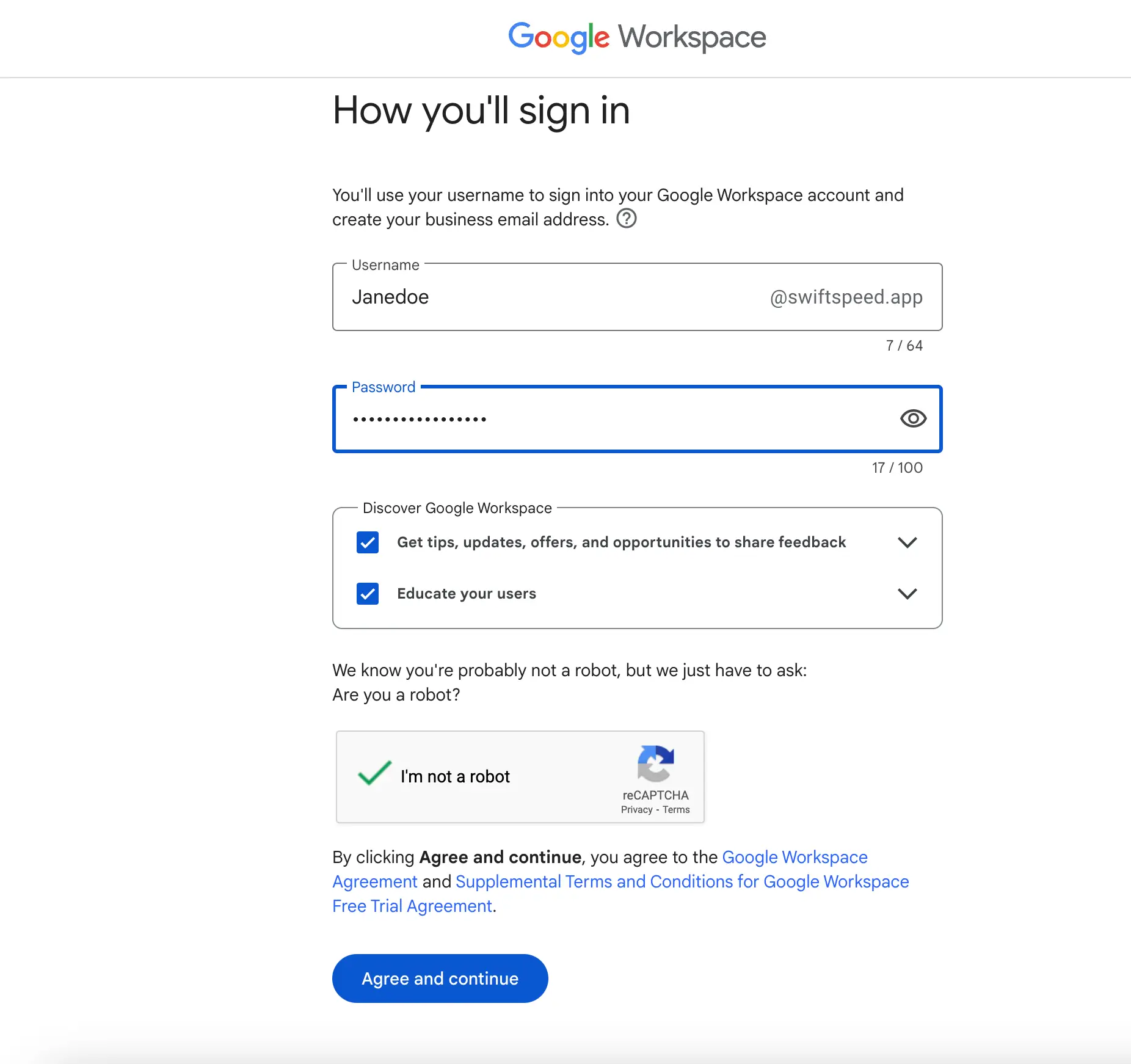 Signing Up for G Suite - Google Workspace